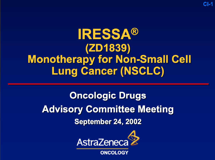 Two years before the role of EGFR mutations was understood