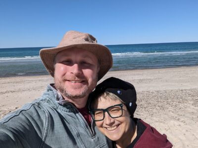 A selfie on the beach.