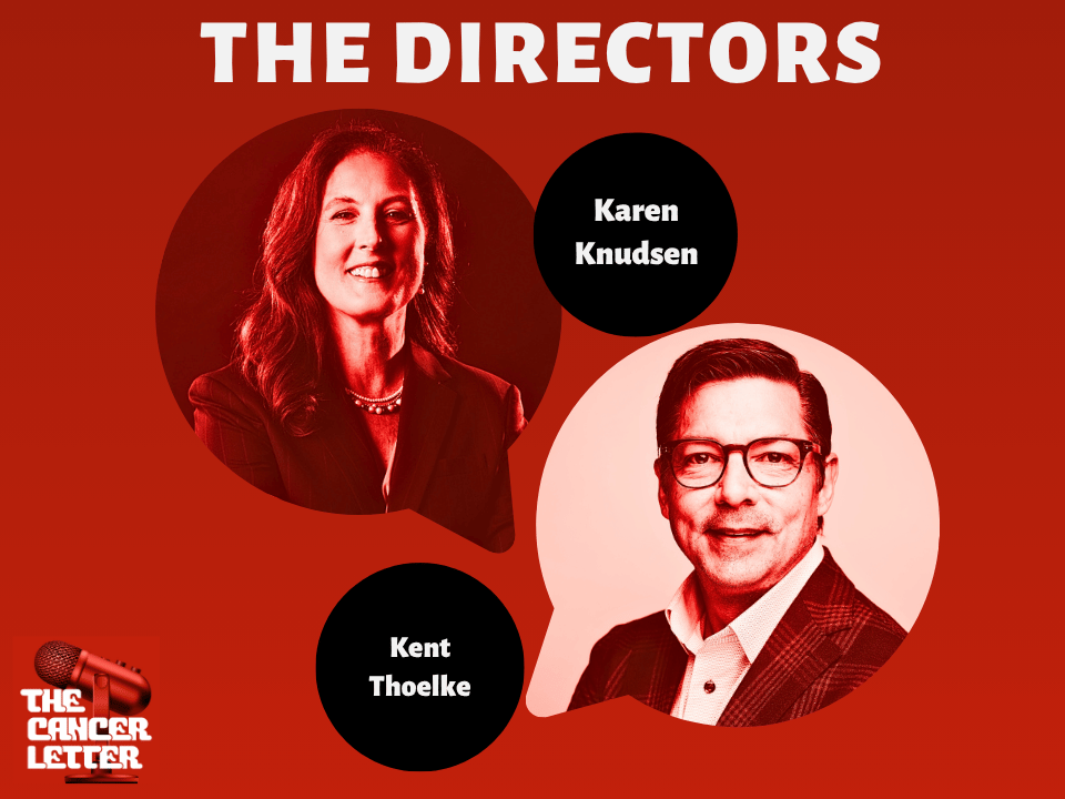 The Directors: Two leaders in data science have a warp speed vision for AI, with cancer clinical trials leading the way Knudsen and Thoelke: “It’s actually solving for bottlenecks and challenges that we’ve been unable to overcome for so long”